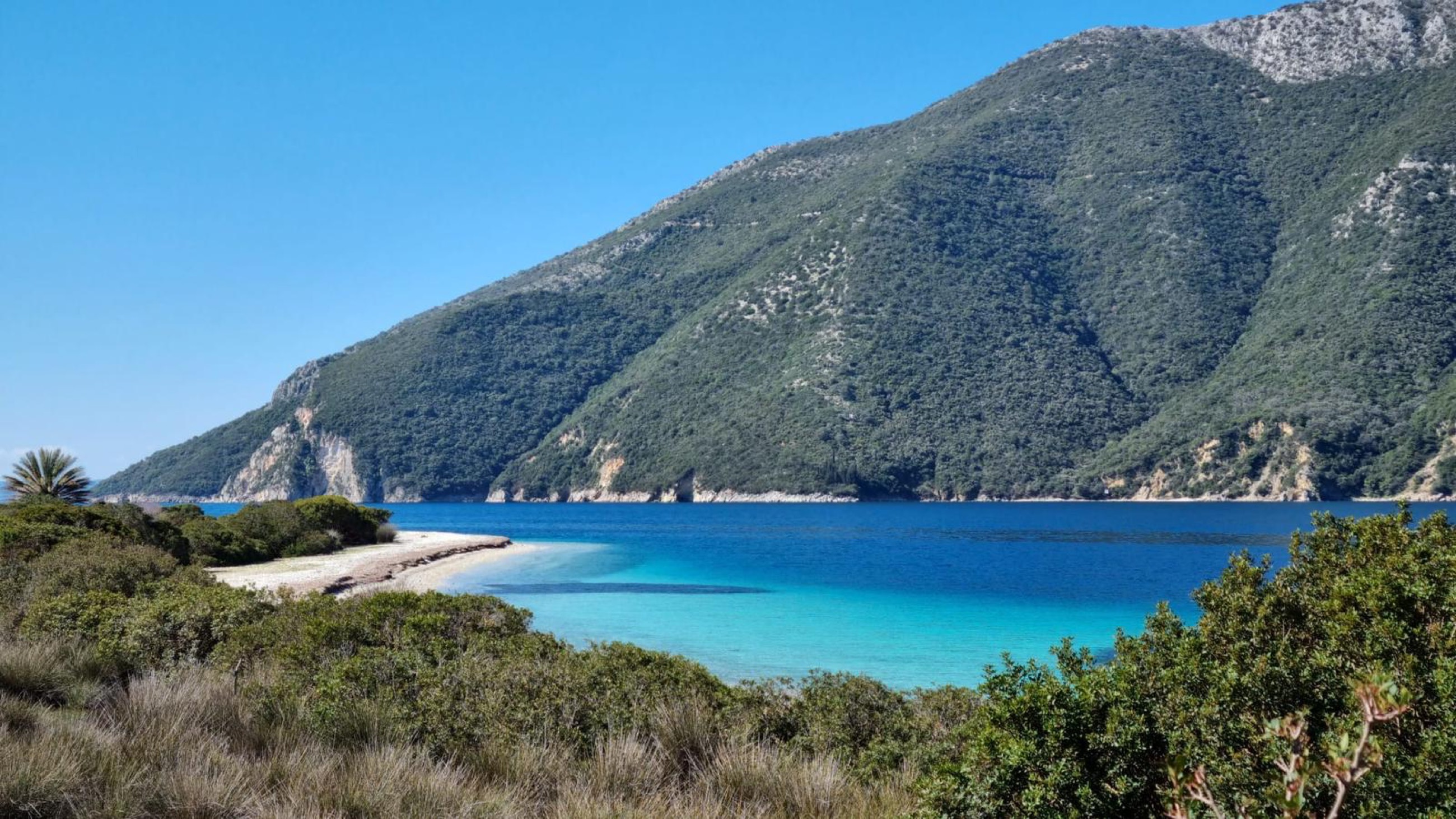 Turquoise bay on the coast of Lefkada